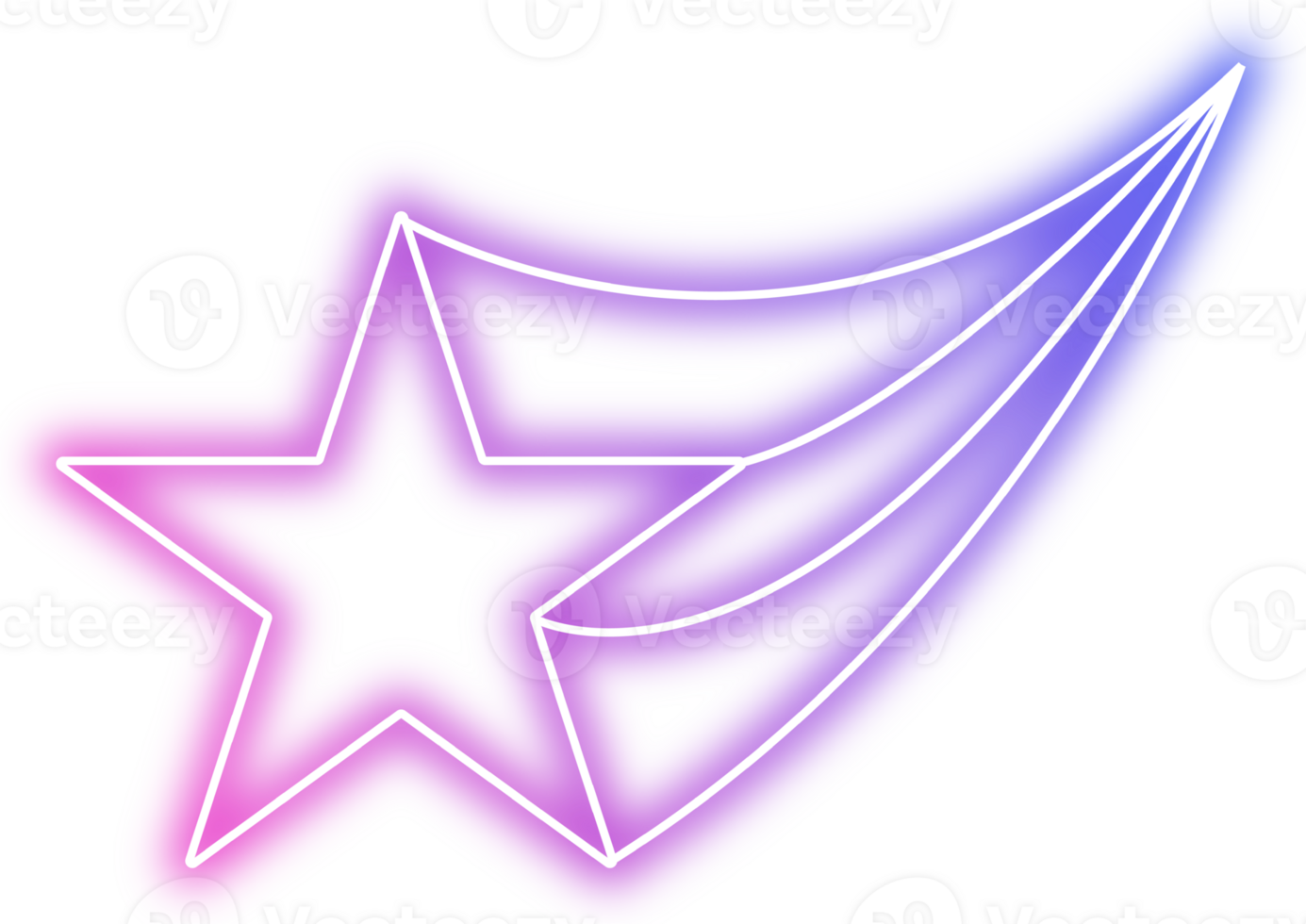 arc en ciel avec étoile néon animal lueur lumière contour icône élément illustration png