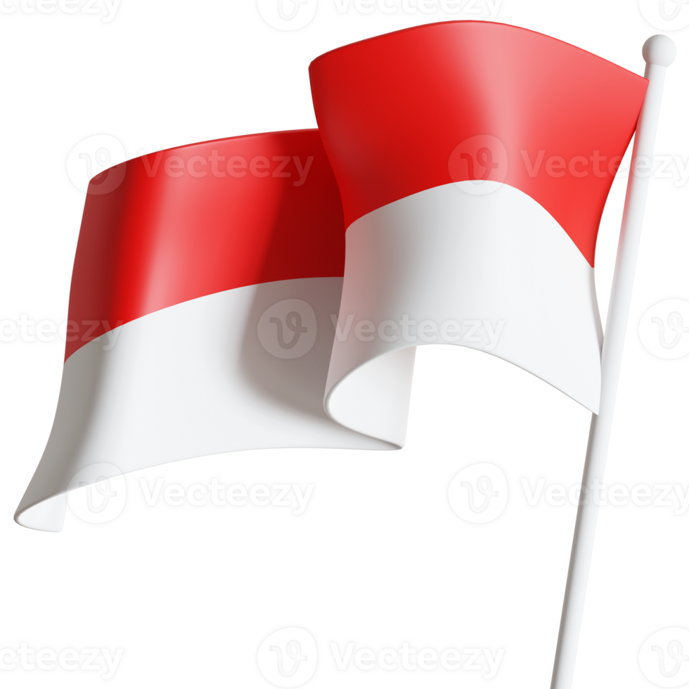 indonesien flagga vinka 3d tecken illustration. nationell Land flagga. png