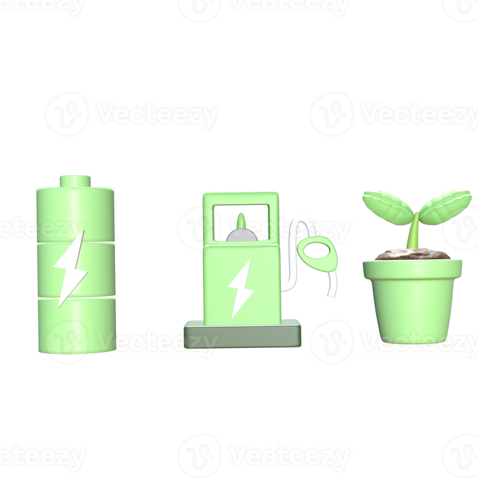 3D icon energy elements minimal new png