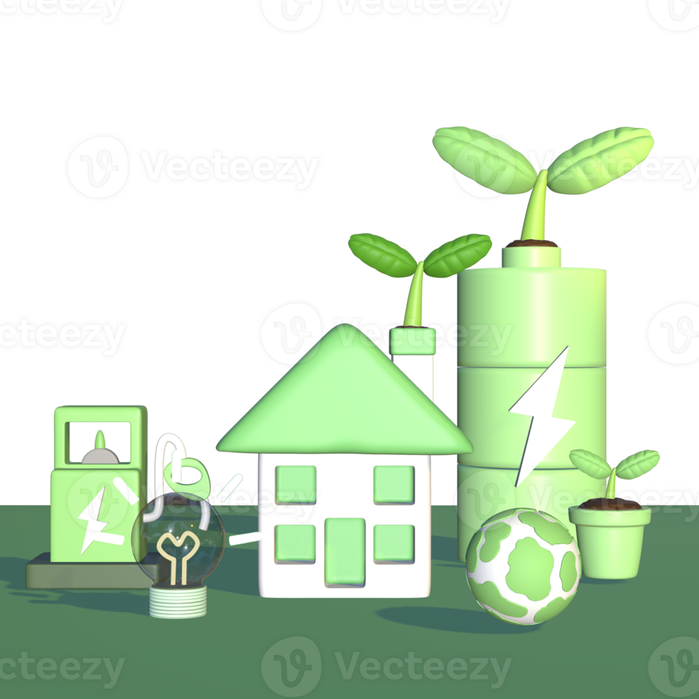3D icon energy elements minimal new png