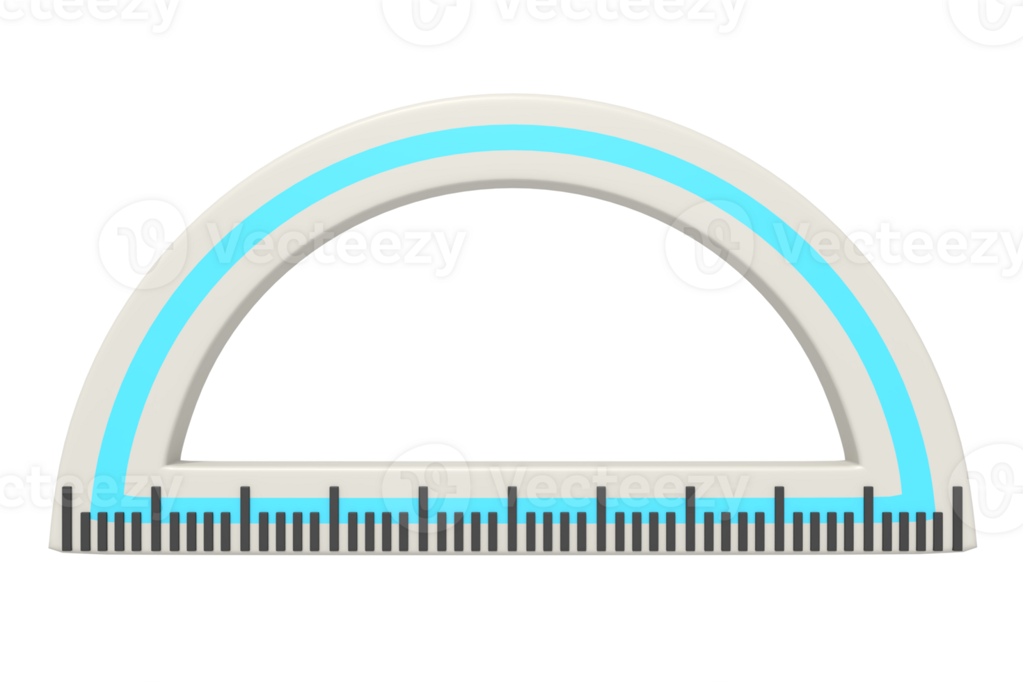 halbkreisförmig Lineal von 3d Symbol png