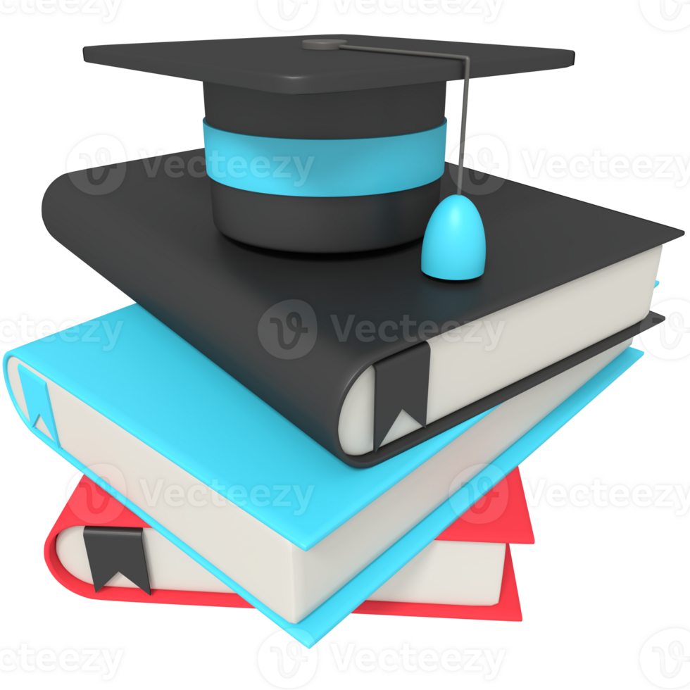 Book learning school and graduation hat png