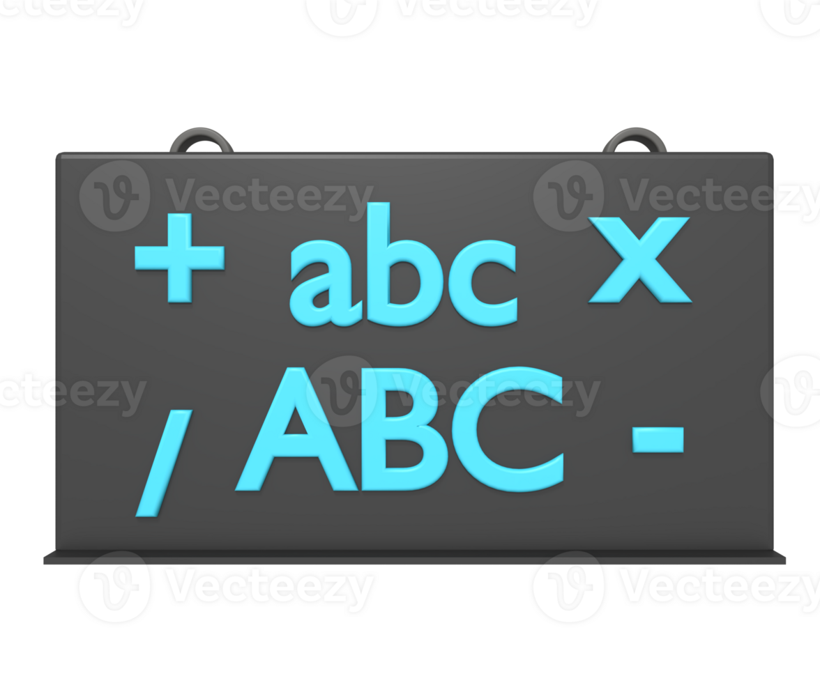 School blackboard of 3d icon png