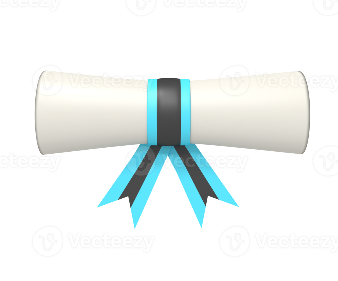 Rendering 3d of Certificate paper png