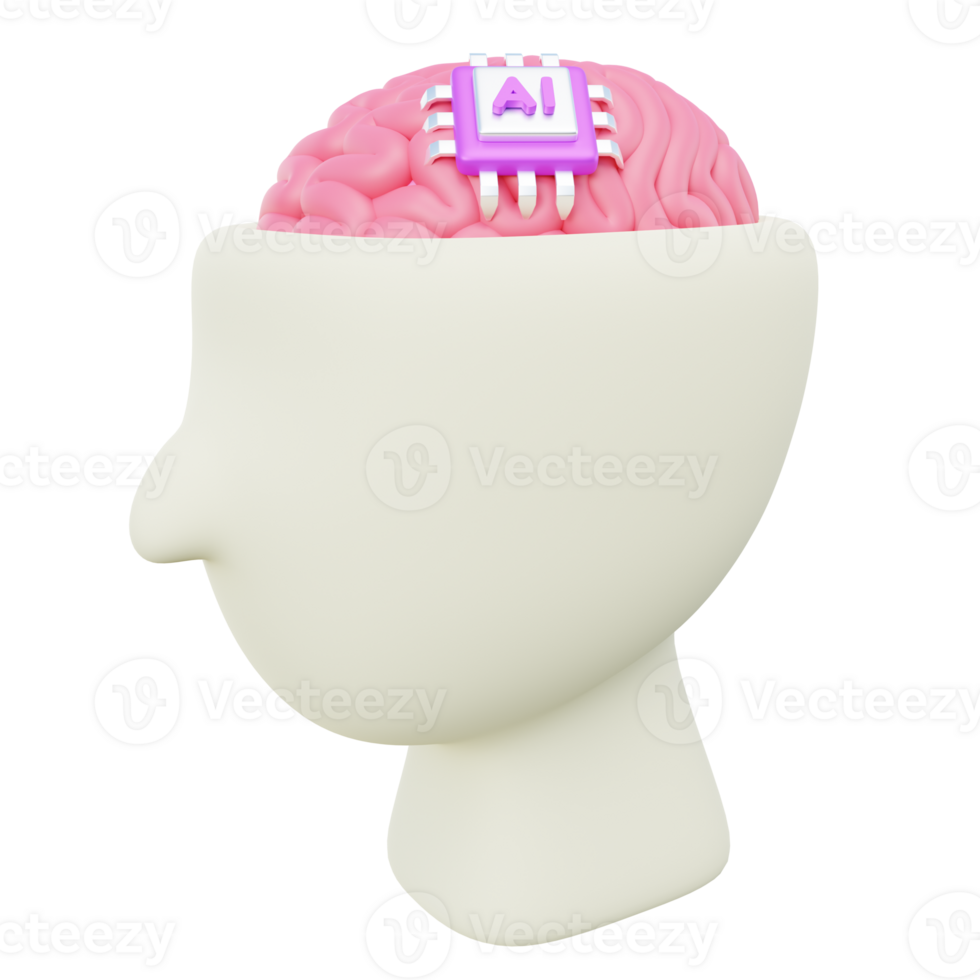 3d illustrazione di cervello patata fritta png