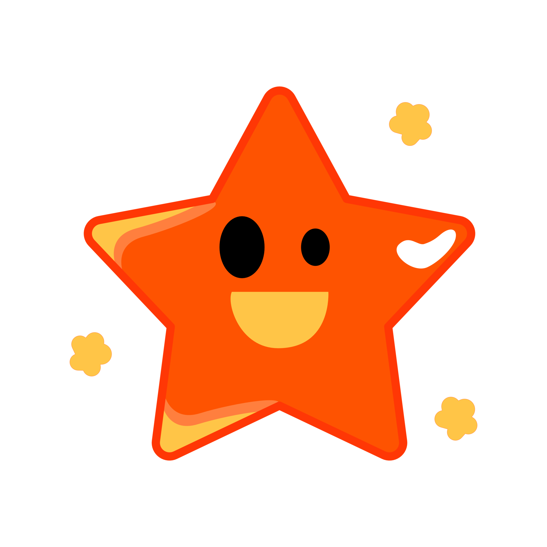Five pointed orange star icon. 24831218 PNG