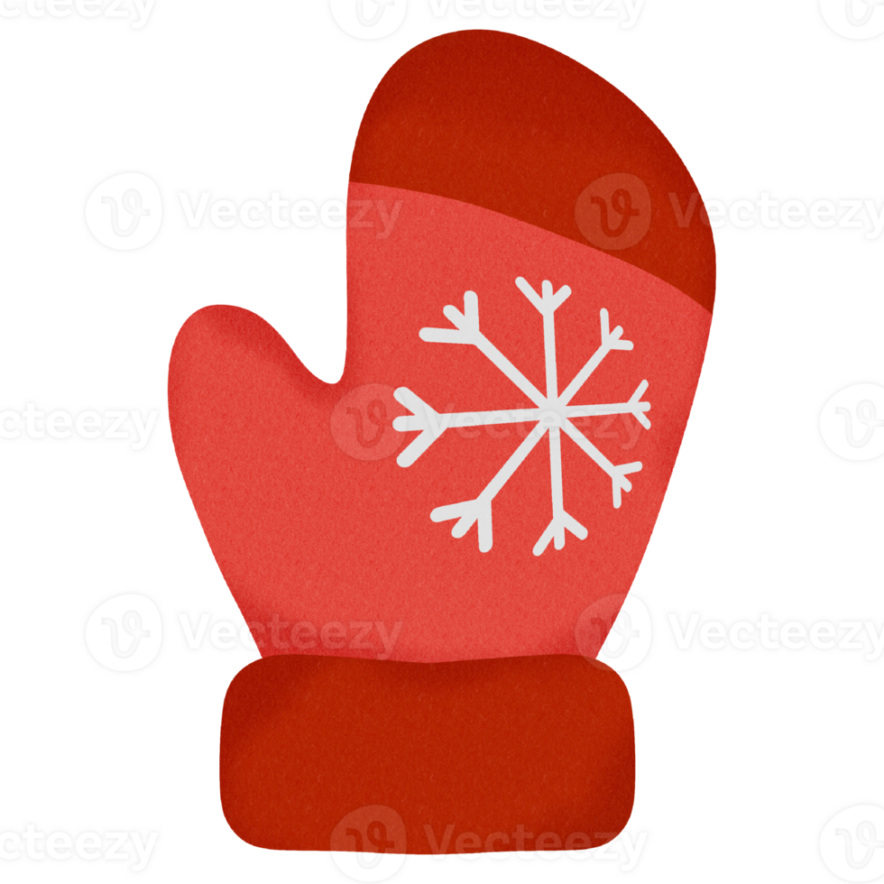 Lovely red glove for Christmas png
