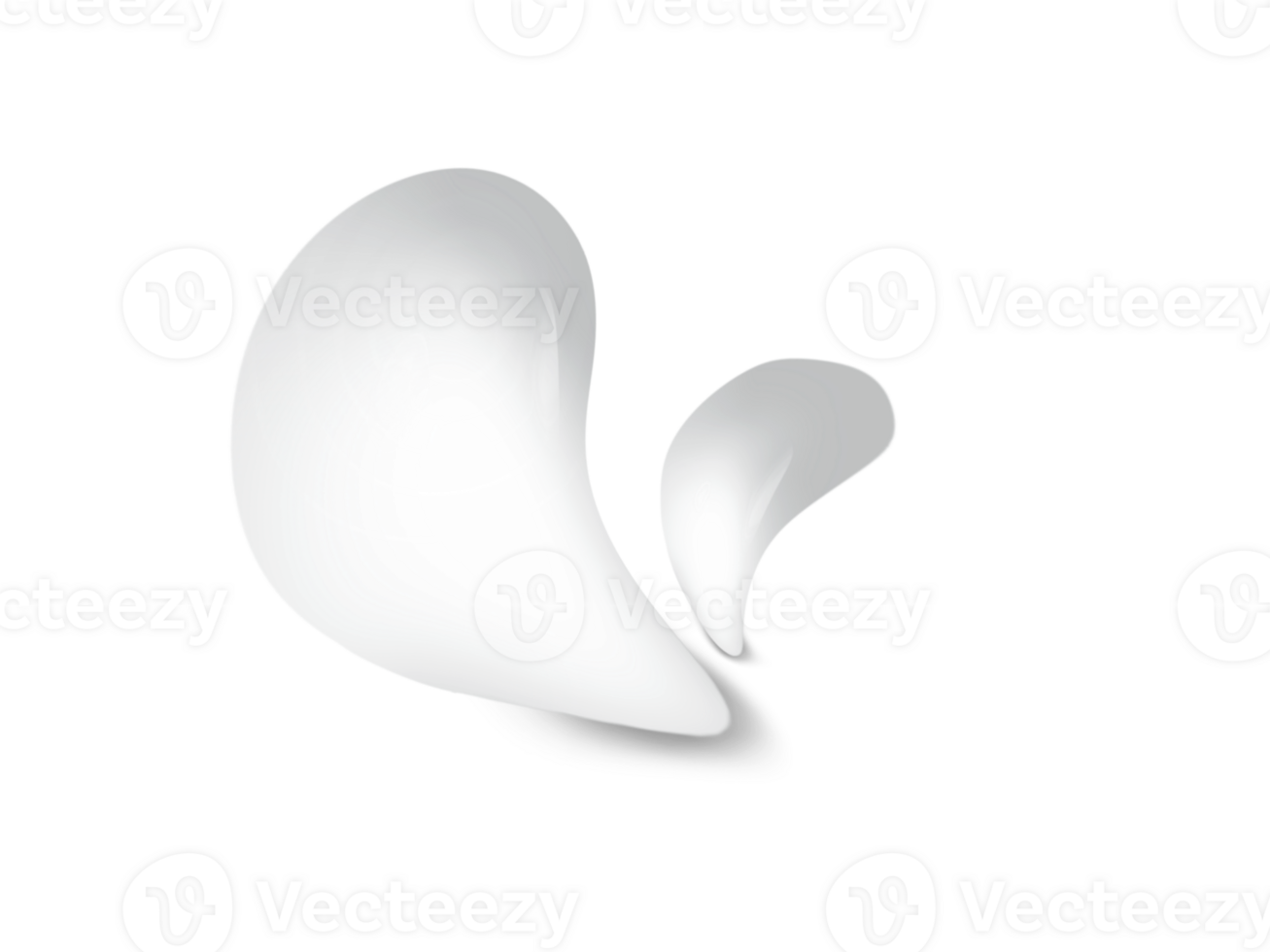 set of water drop shape on transparency background png