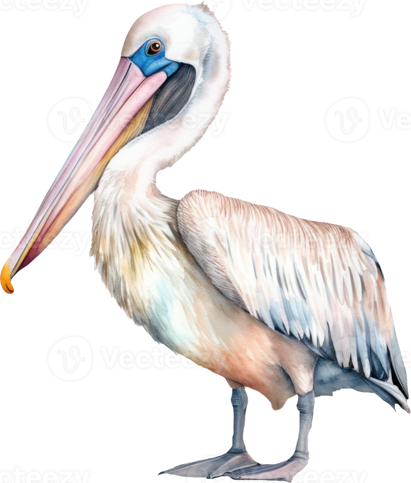 Pelican Bird Watercolor Illustration. AI Generated png