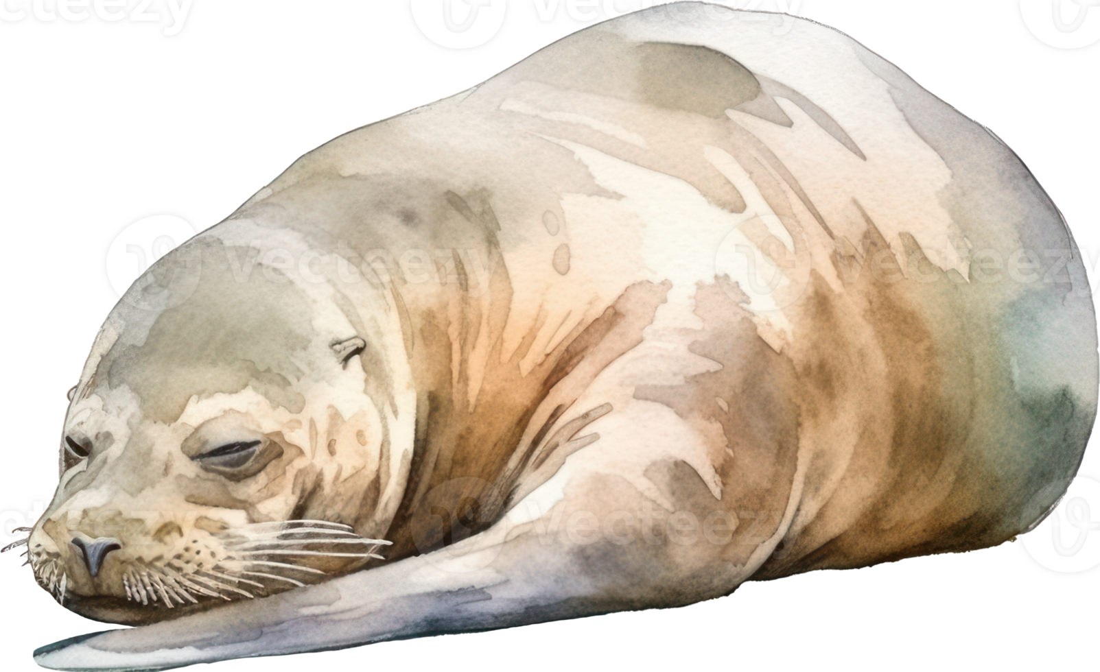 Sealion Watercolor Illustration. png