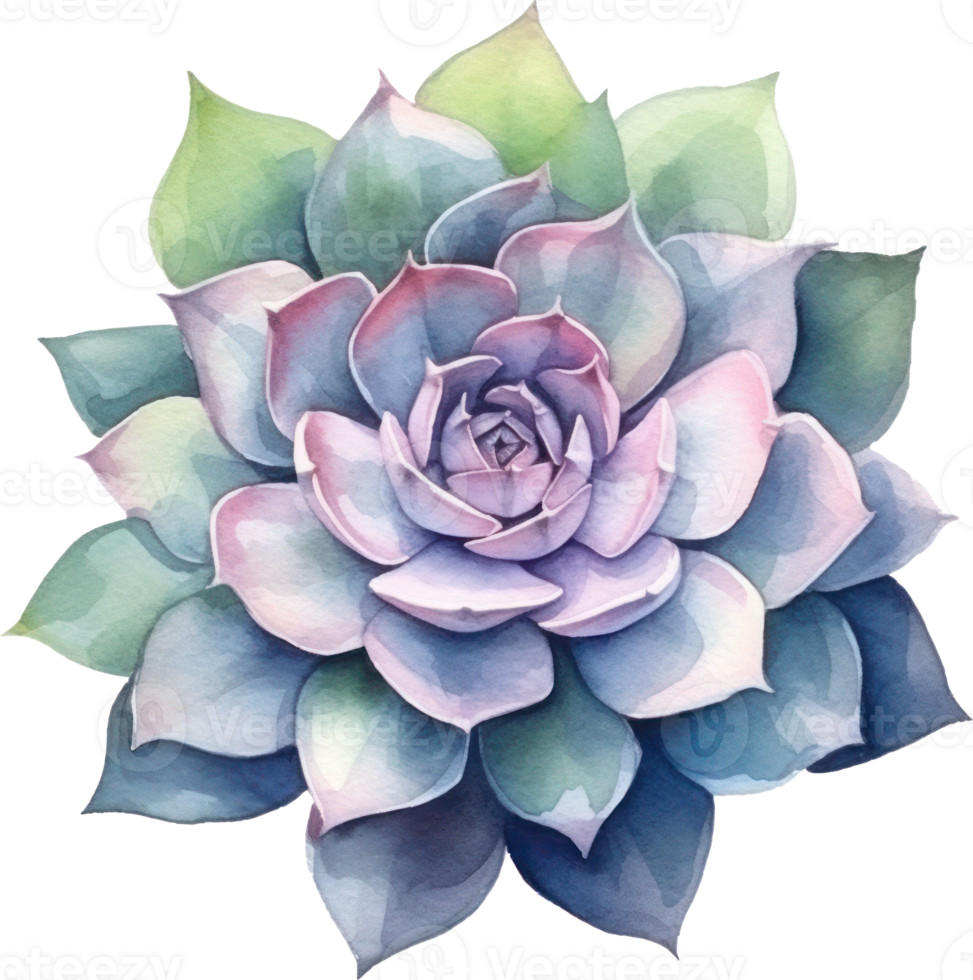 Succulent Watercolor Illustration. png