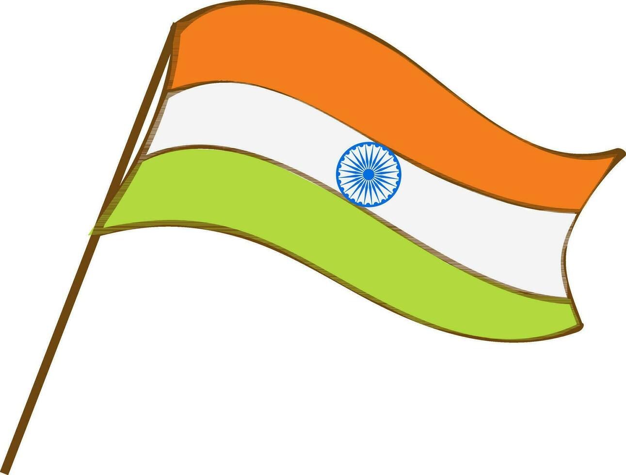 India bandera en blanco antecedentes. vector