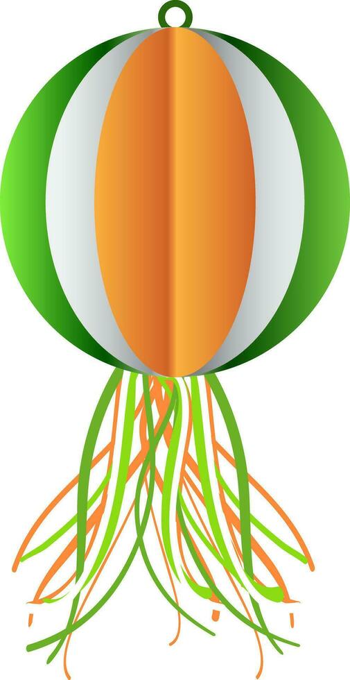 Tricolor ball with ribbon decorative. vector
