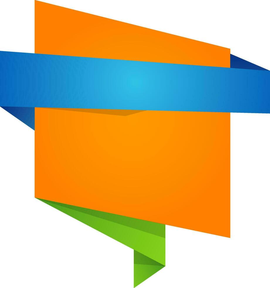 Shiny blank banner with blue ribbon. vector