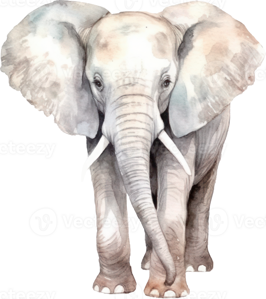 Elephant Watercolor Illustration. AI Generated png