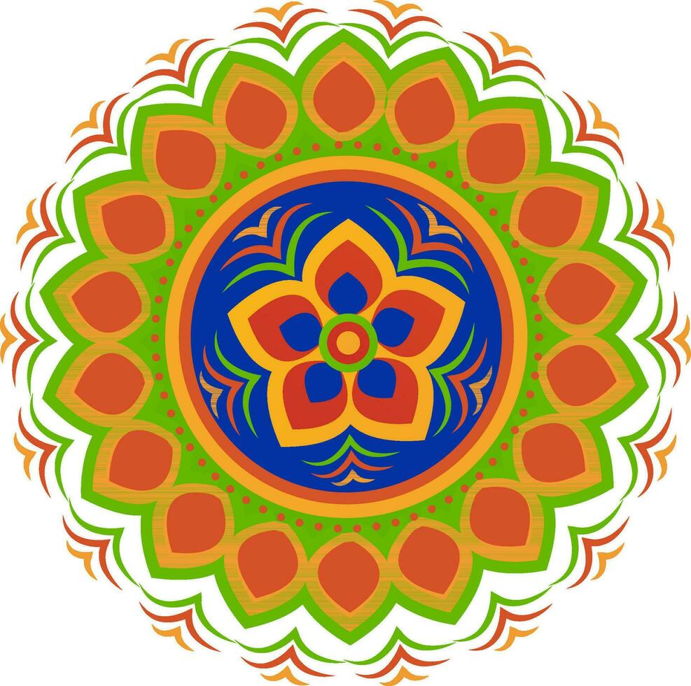 vistoso floral decorado rangoli. vector