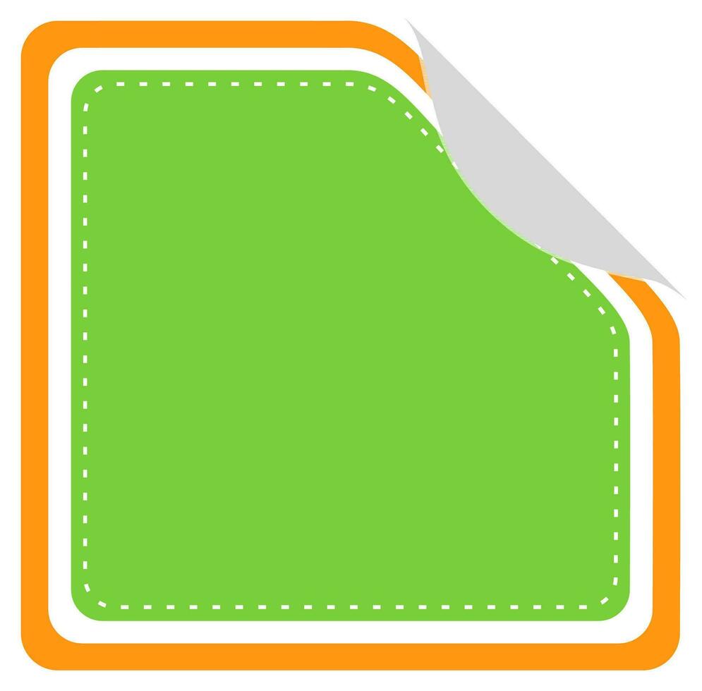 Square shape paper tag, label or sticker icon. vector