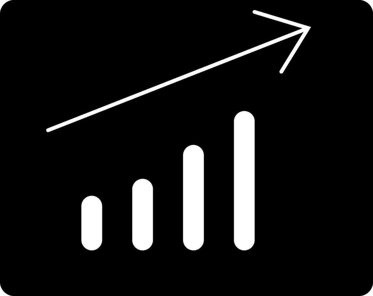 White growing graph on black board. vector