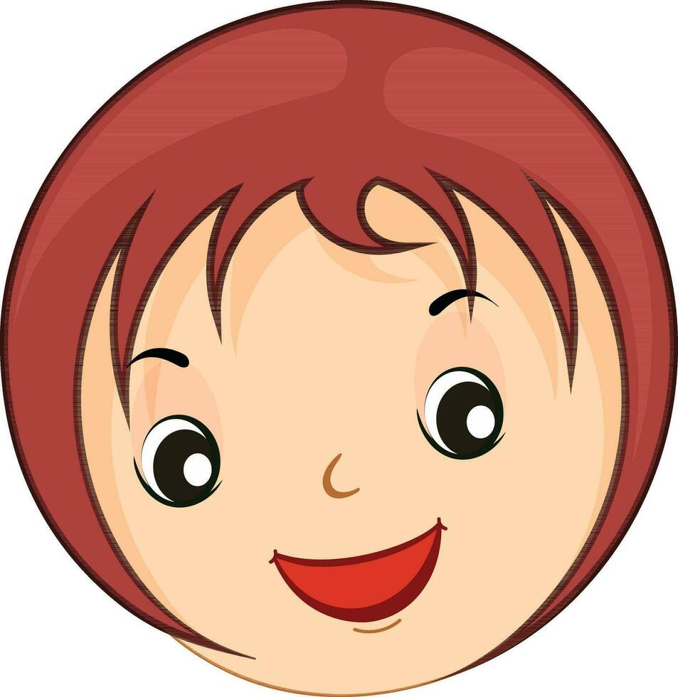 Cartoon face of a cute baby girl. vector