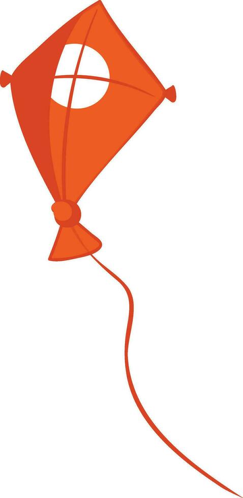 Illustration of flying kite in orange color. vector