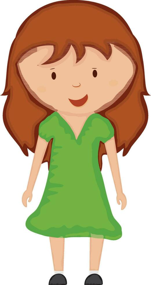 Character of a cute little girl. vector