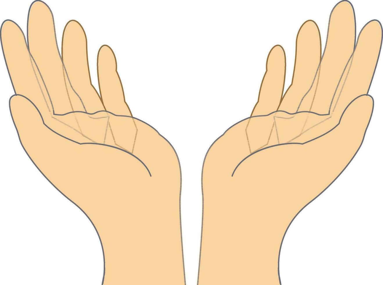 ilustración de abierto manos icono. vector