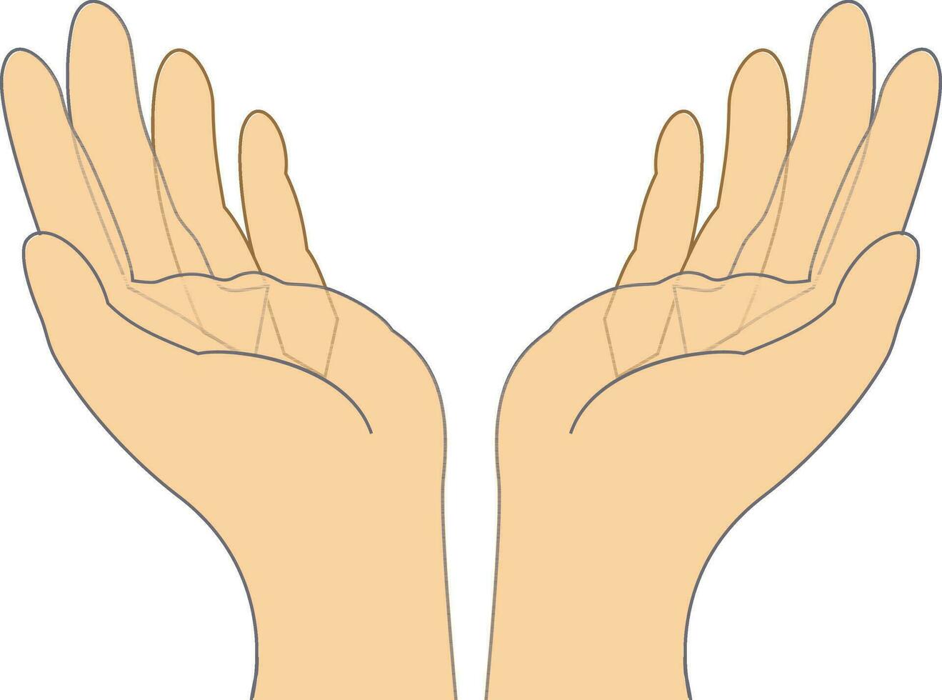 Illustration of open hands icon. vector