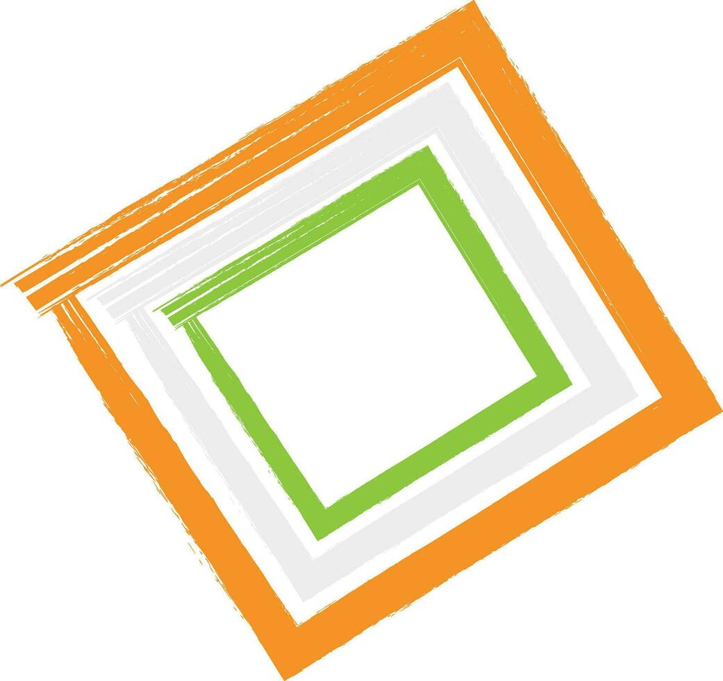 creativo cuadrado forma marco en tricolor. vector