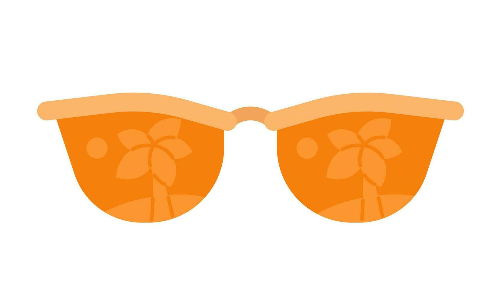 Clásico árbol palma Gafas de sol para verano semi plano color vector objeto. playa accesorios. editable dibujos animados acortar Arte icono en blanco antecedentes. sencillo Mancha ilustración para web gráfico diseño