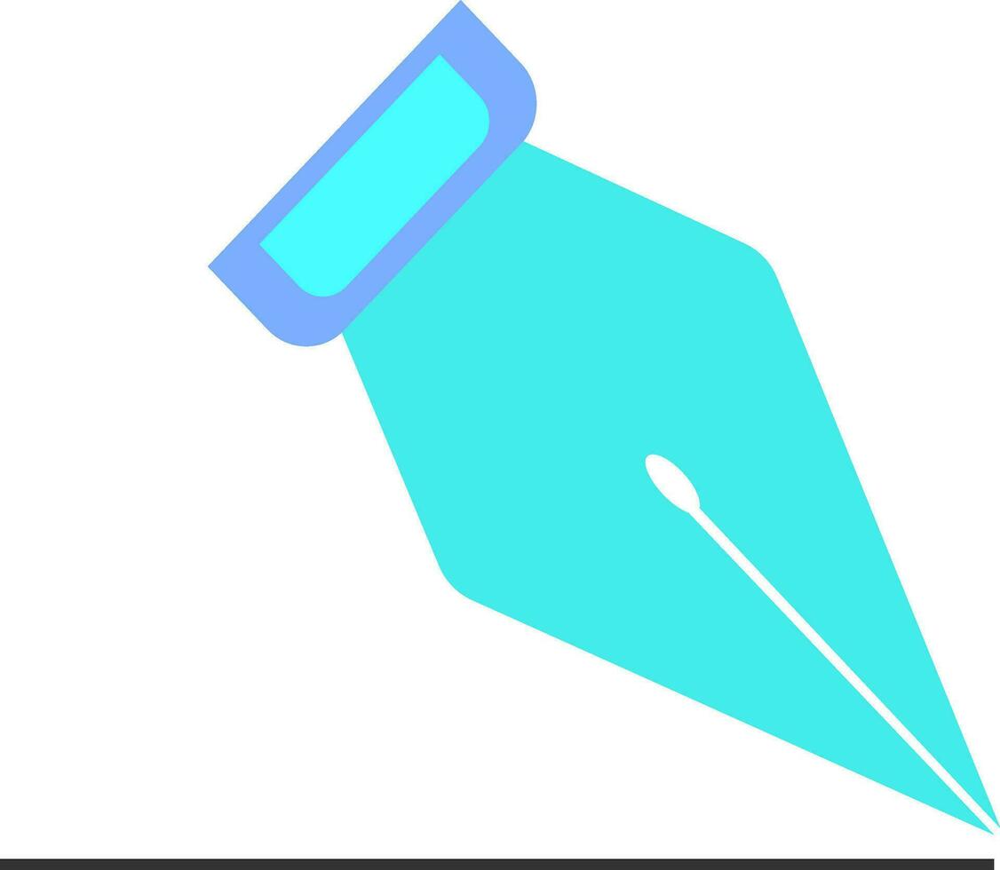 Illustration of a ink pen in blue color. vector