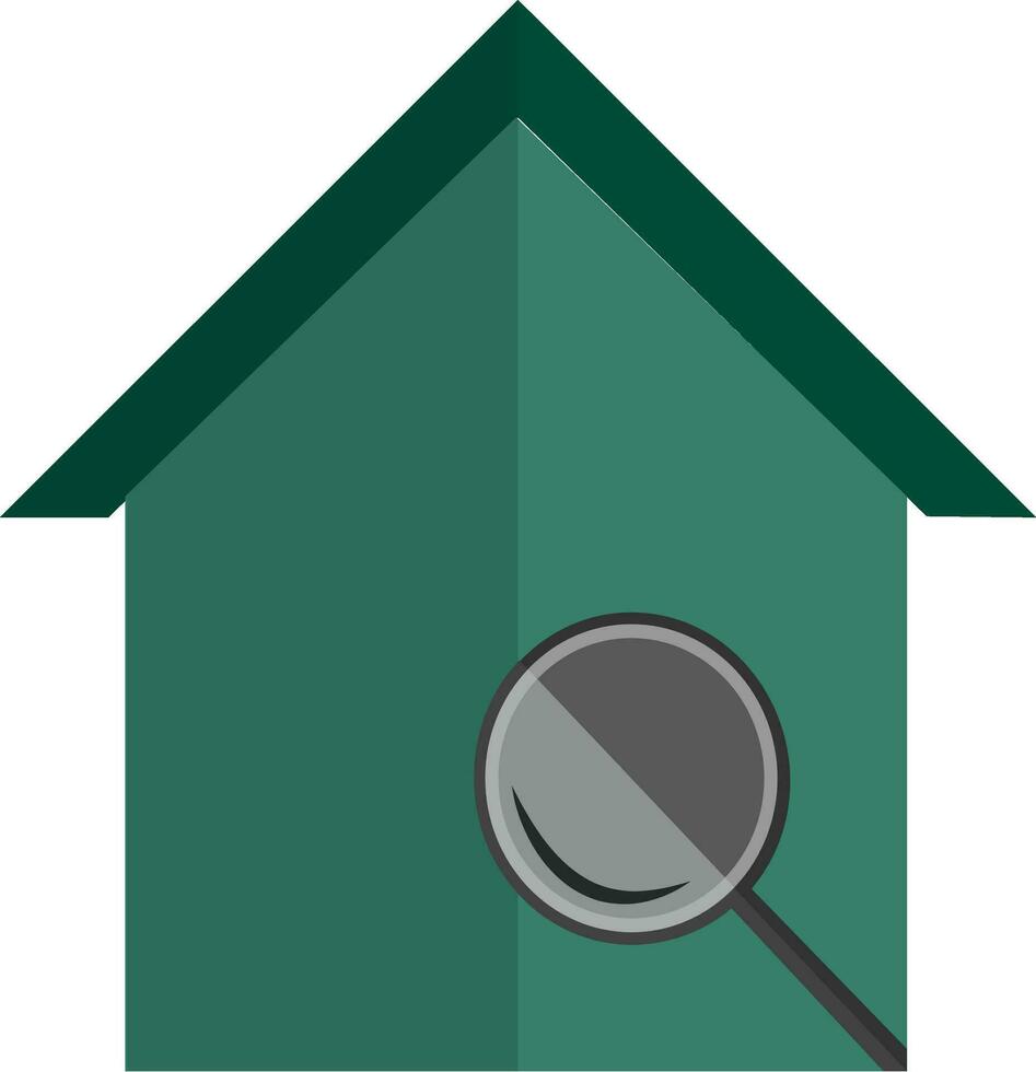Isolated property search in green and grey. vector