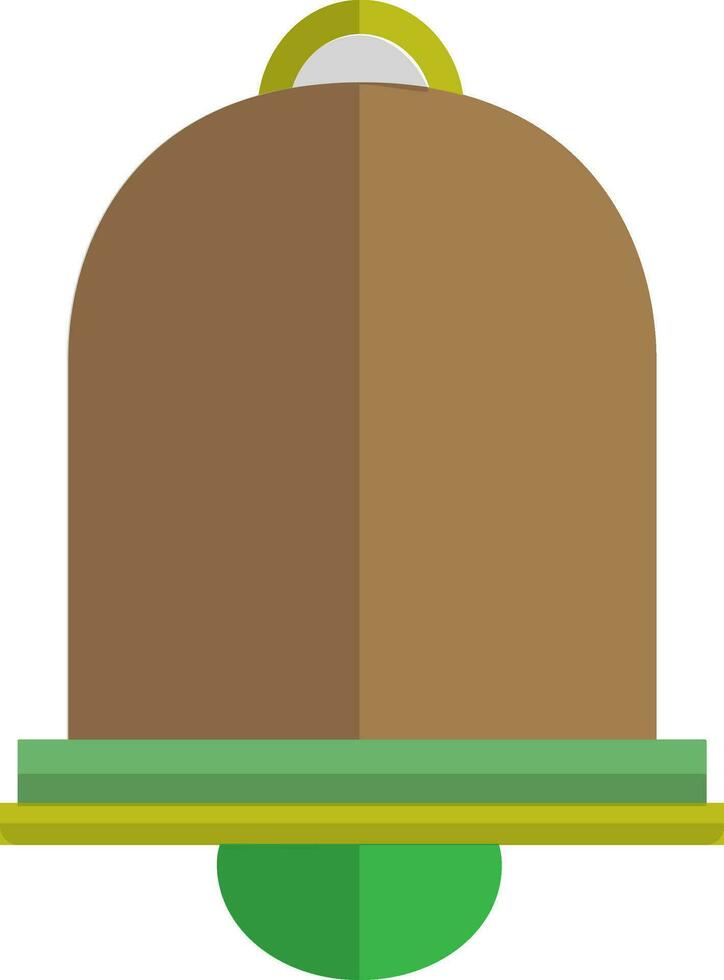 Brown and green bell icon. vector