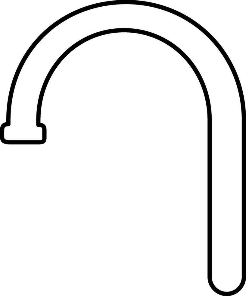 Water tap in black line art. vector