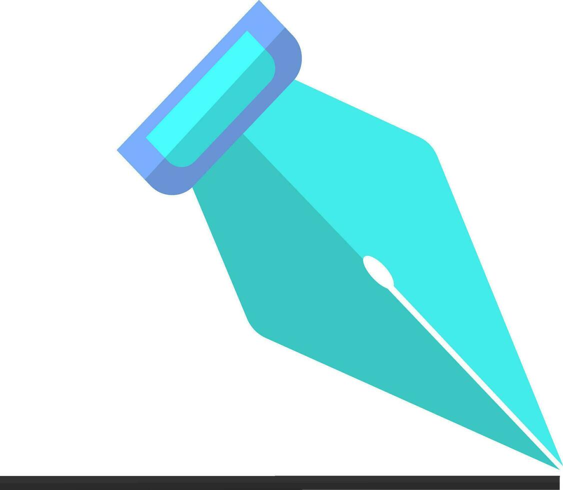 Illustration of a ink pen in blue color. vector