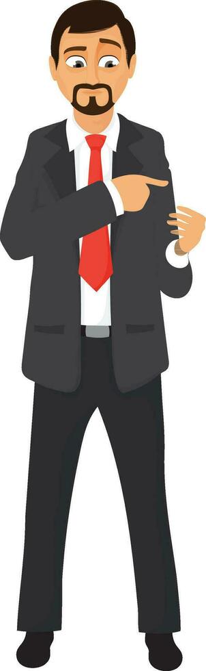 Character of businessman in suit and tie. vector