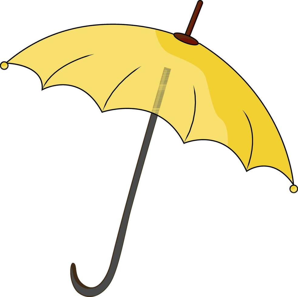 Flat illustration of yellow umbrella icon. vector