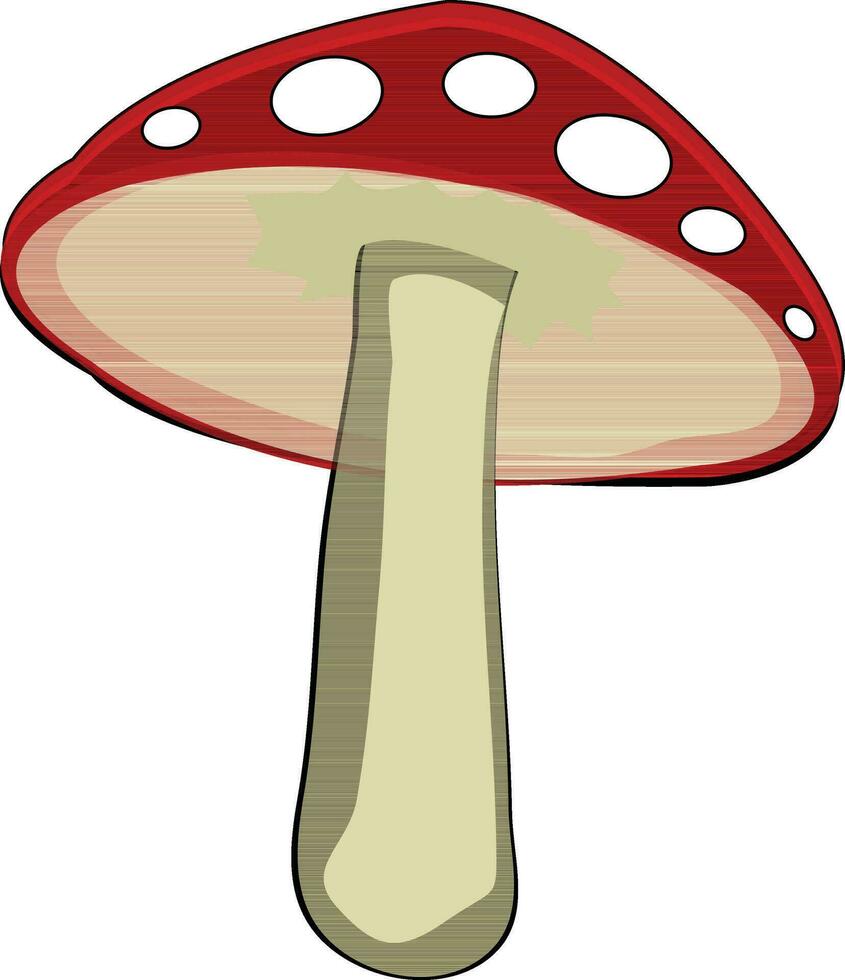 Agaric mushroom icon in red color. vector