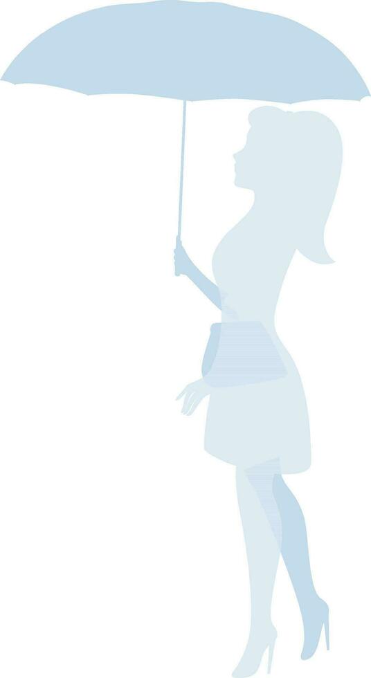 Girl character holding an umbrella. vector