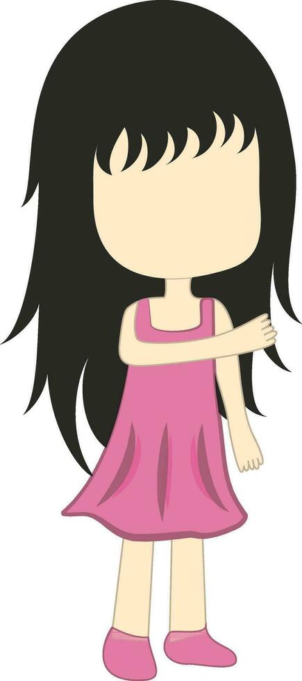 Cartoon character of a cute small girl. vector