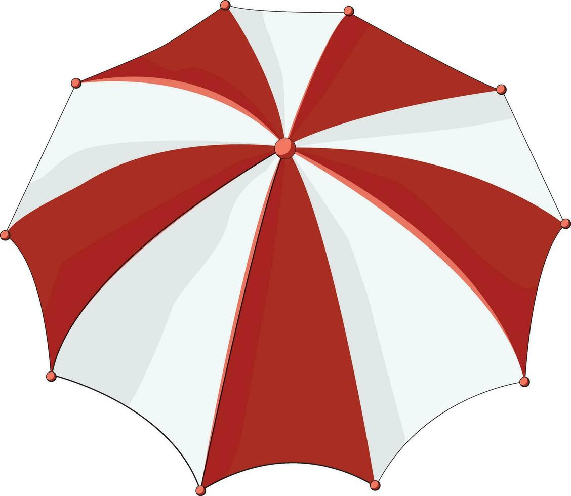 Illustration of red and white umbrella. vector