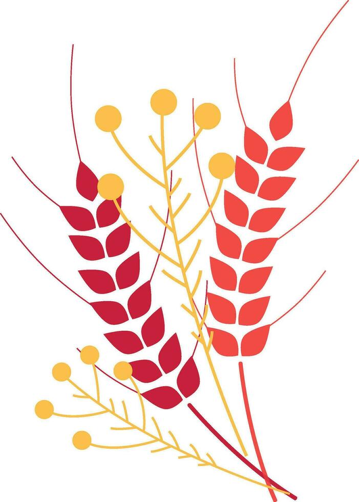 Flat illustration of wheat ears. vector