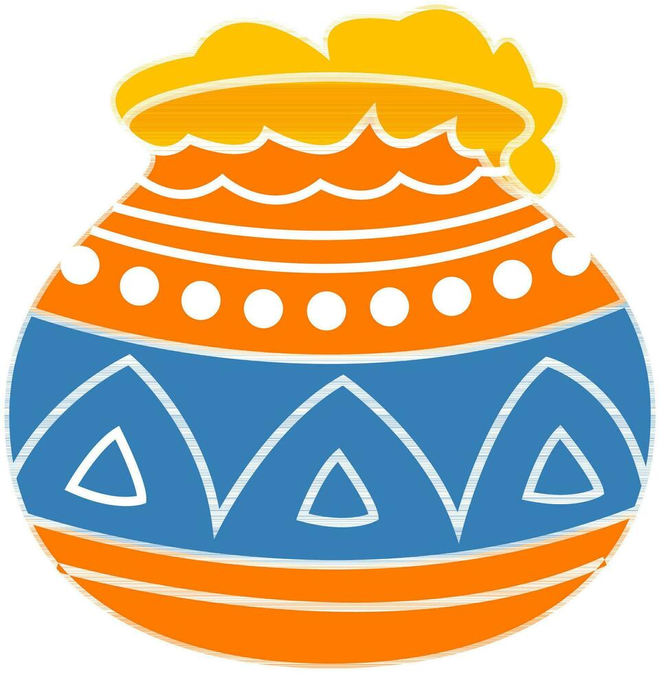 Flat illustration of decorative mud pot. vector