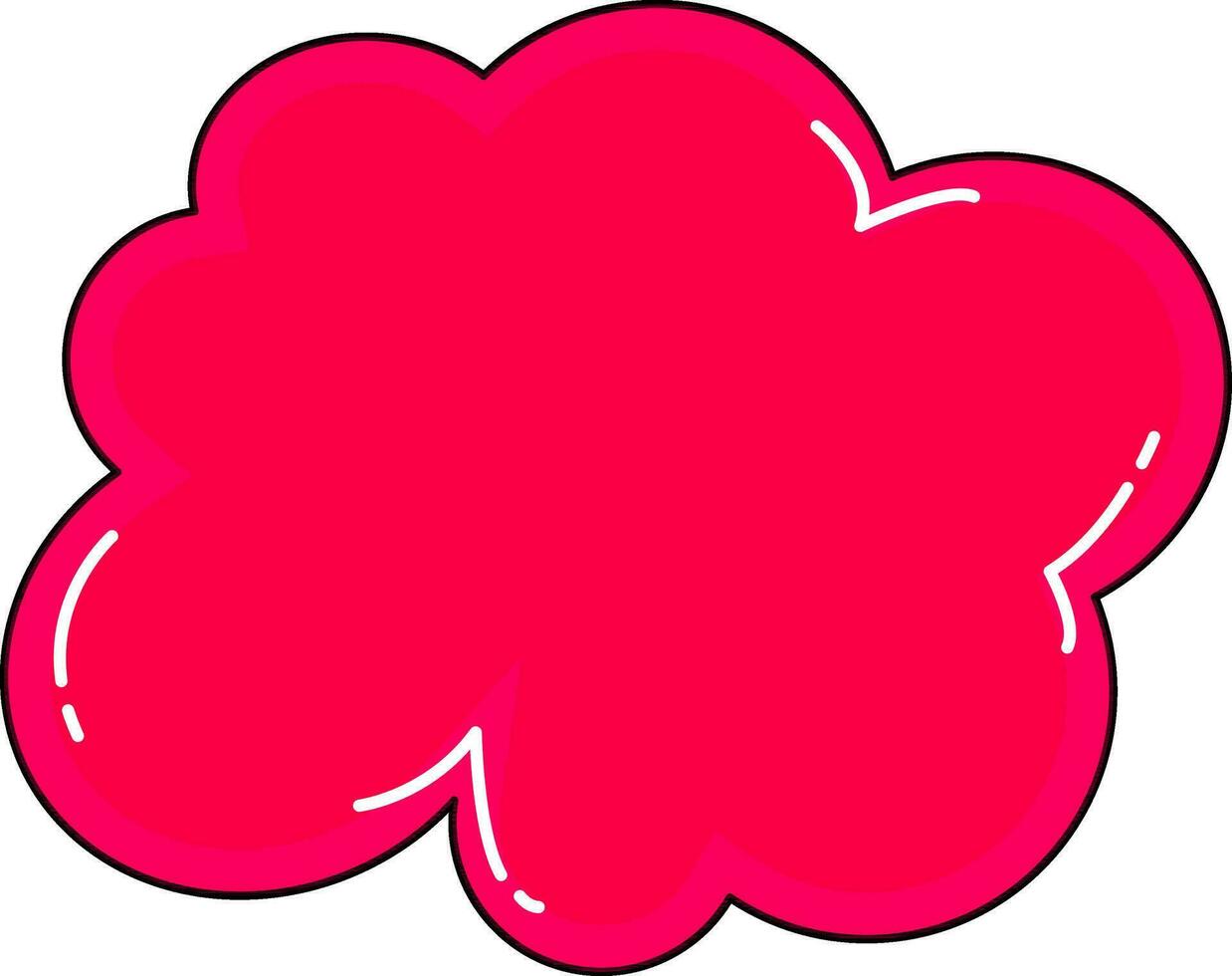 Red glossy comic cloud on background. vector