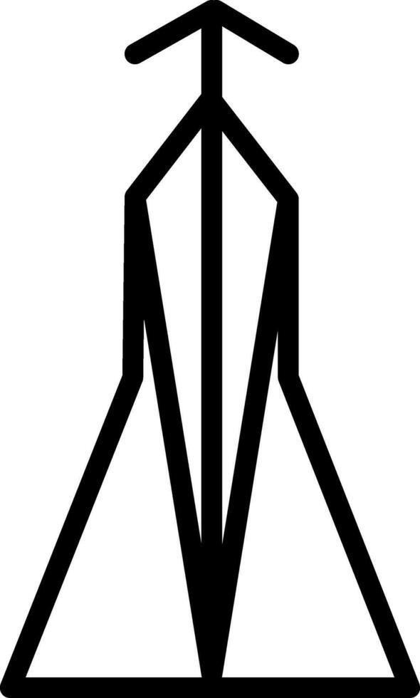 Isolated line art icon of electricity tower. vector