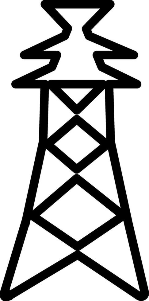 Isolated high voltage electricity supply tower. vector