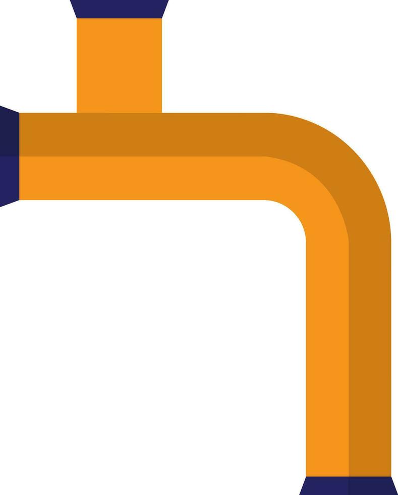 Flat style pipe in blue and yellow color. vector