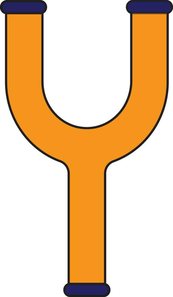 Joint pipe in Y letter in blue and yellow color. vector