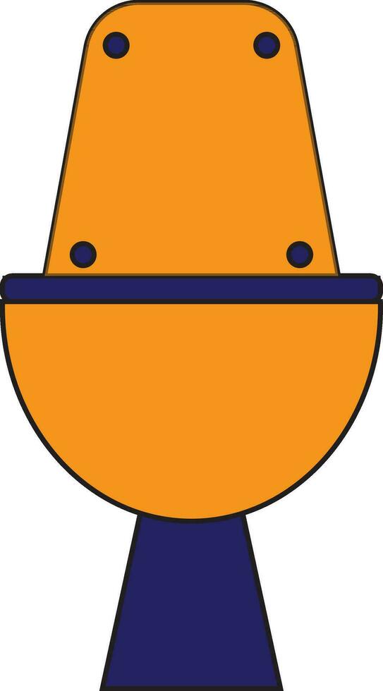 Isolated blue and yellow toilet seat in flat style. vector