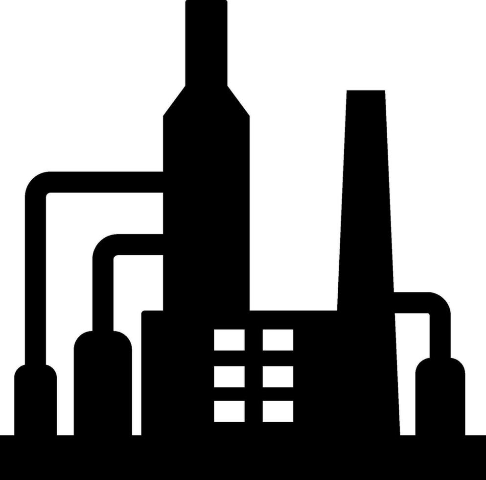 Flat icon of Oil Machinery in black color. vector