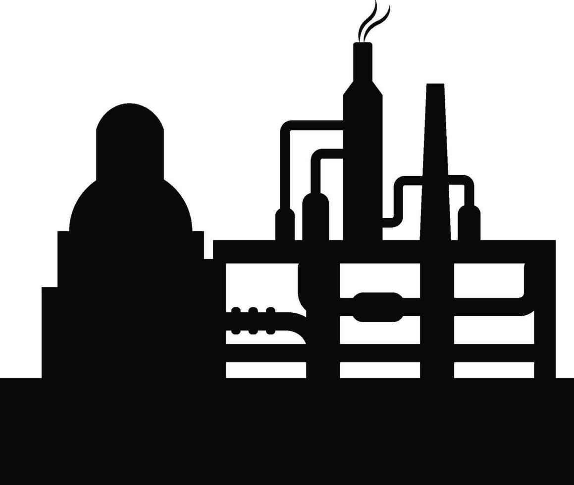 Flat illustration of Industrial processing plant. vector